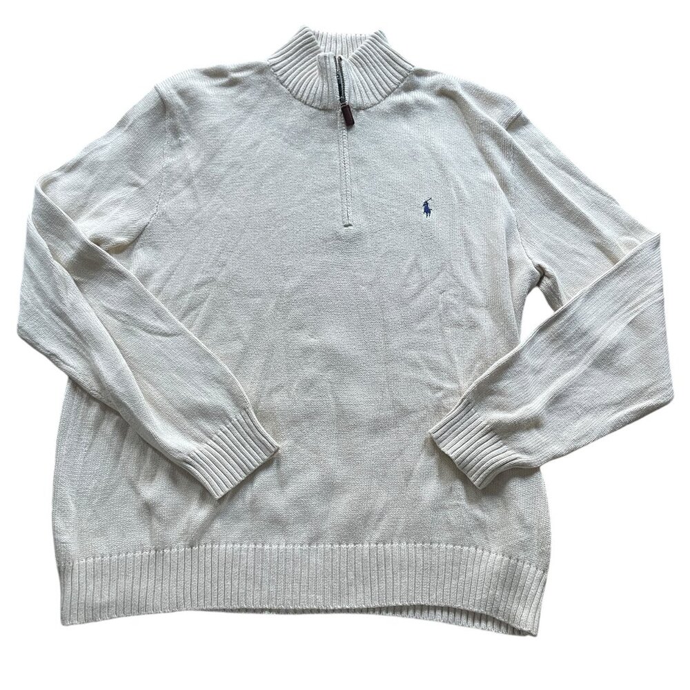 POLO by Ralph Lauren Mens Quarter Zip 100% Cotton Sz. XL